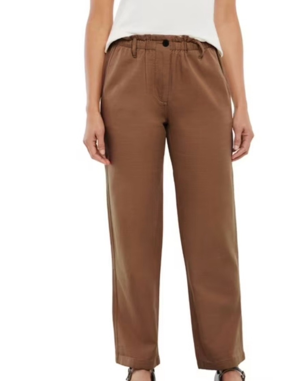 GAP Easy Twill Brown Straight-Leg Pants
